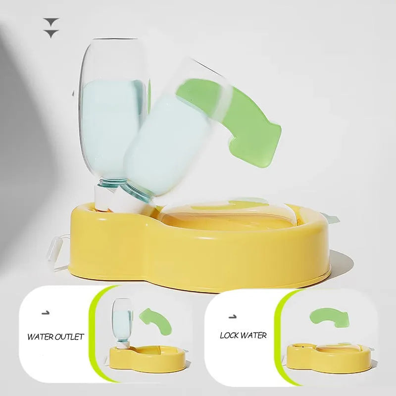Green pet travel cup with pull-out drinking bowl for dogs showing leak-proof design