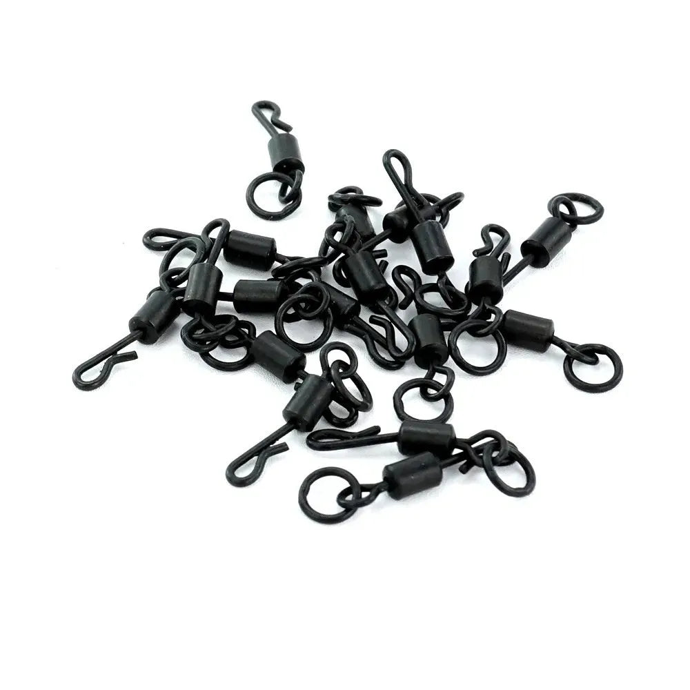 Carp fishing Q-type swivel connector stainless steel single circle pack of 20 No 4 and No 7 sizes