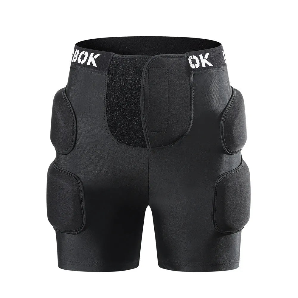 Black hip protection pad for roller skating, skateboarding and skiing with spandex and NBR padding