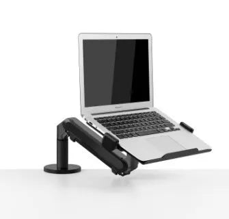 Aluminium alloy laptop stand with adjustable air pressure arm in black or silver