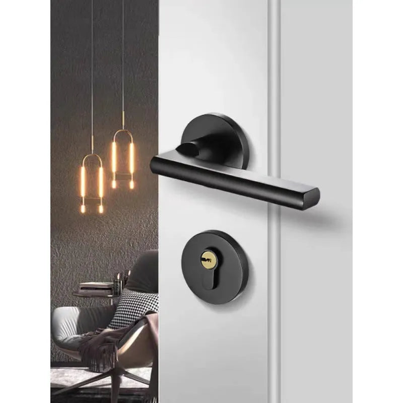 Aluminium alloy split magnetic door lock handle for timber doors with multiple style options