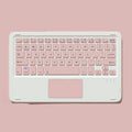 Pink wireless keyboard and mouse set with Bluetooth connectivity for tablets and laptops