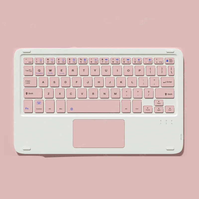 Pink wireless keyboard and mouse set with Bluetooth connectivity for tablets and laptops