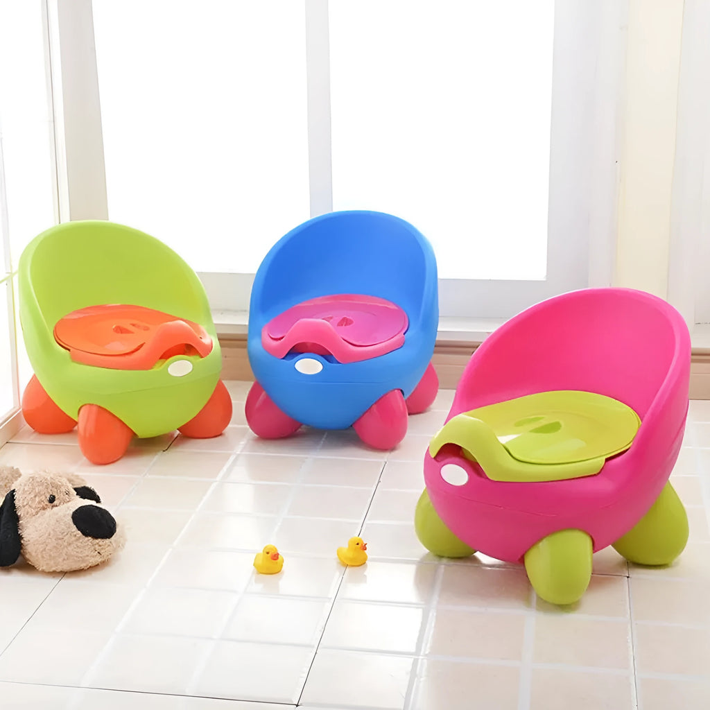 Dandan children's plastic toilet stool for potty training in a choice of six colours with a removable bowl.