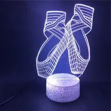 3D acrylic ballet dancer night light with colourful LED illumination and remote control