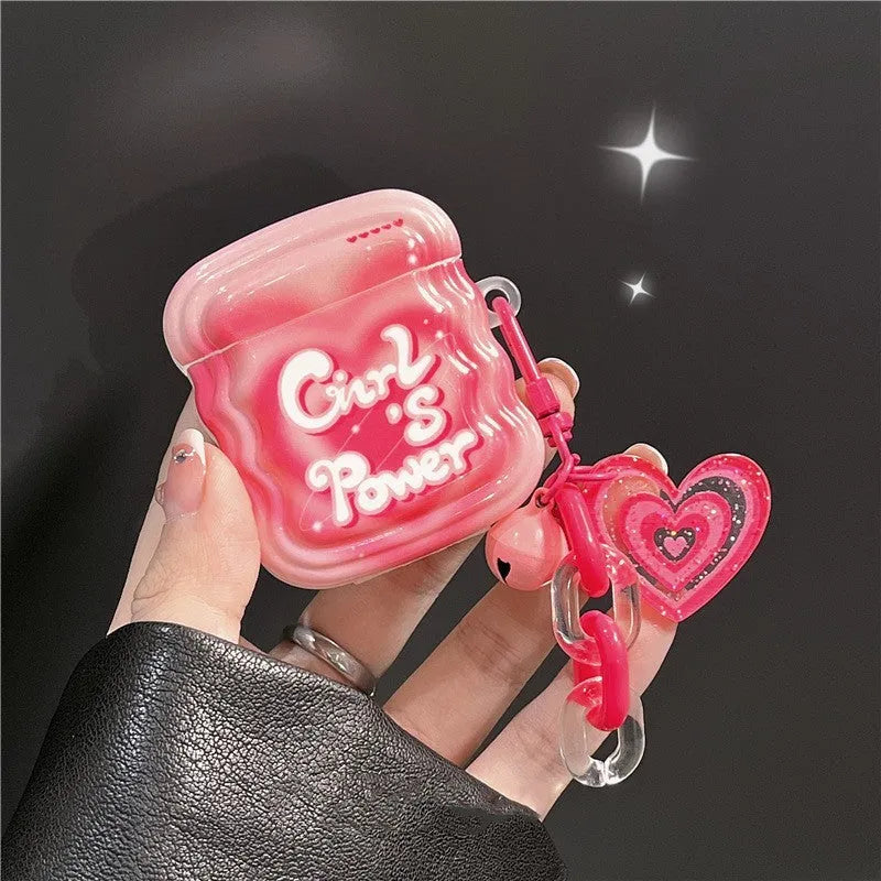 Pink silicone back cover for AirPods charging case, compatible with AirPods 1/2, Pro, 3, and Pro 2