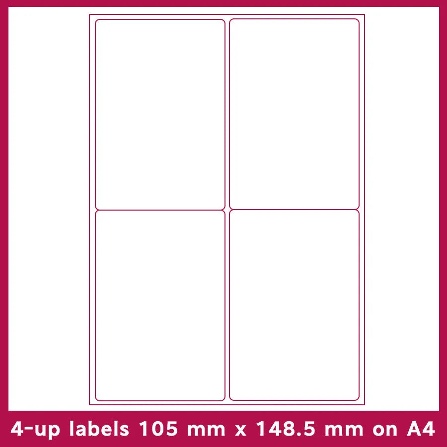 A4 paper FBA barcode labels showing multiple grid options for Amazon shipping and inventory labelling