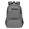 Light grey insulated Oxford cloth backpack with curved shoulder straps, showing dry wet separation compartments.