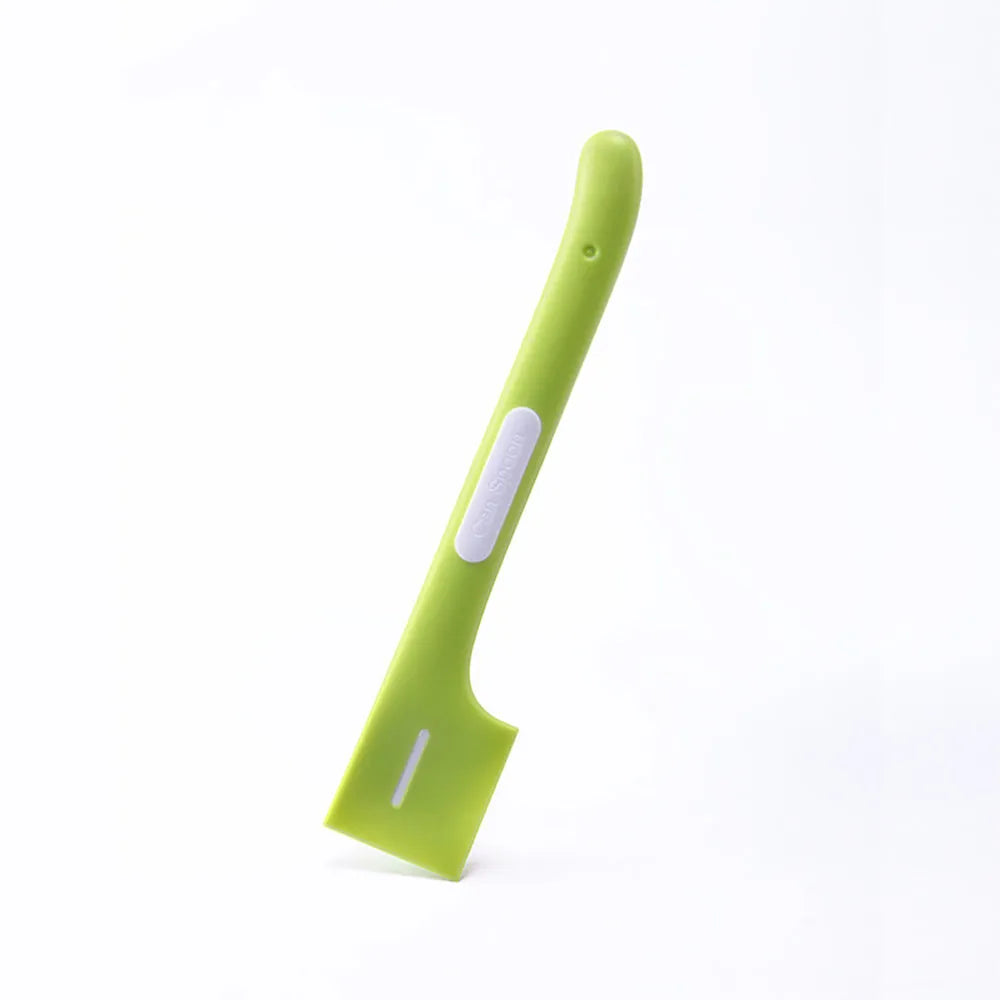 Green, pink, and purple long-handle TPR spoons for scooping canned wet food for cats and dogs.