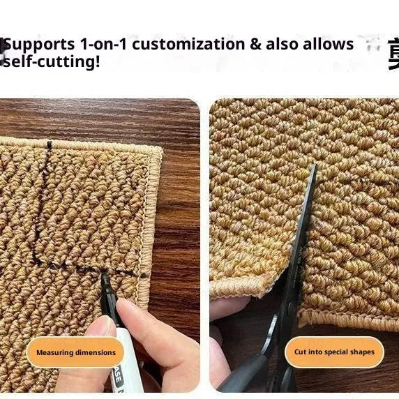 Thickened wear-resistant woven floor mat in camel polypropylene fibre, available in multiple sizes for home entrance use