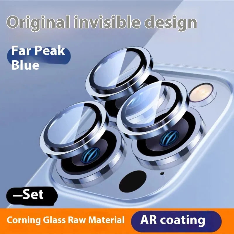 AR grade Corning tempered glass lens protector for iPhone camera, HD and explosion-proof, available in Dark Purple