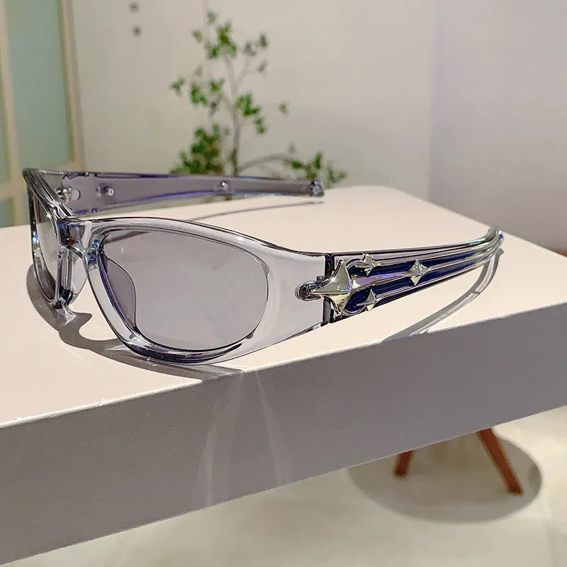 Windproof sports sunglasses with PC lenses available in multiple colour combinations