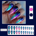 Wear Armour frosted finish nail stickers in medium almond shape showing four design patterns
