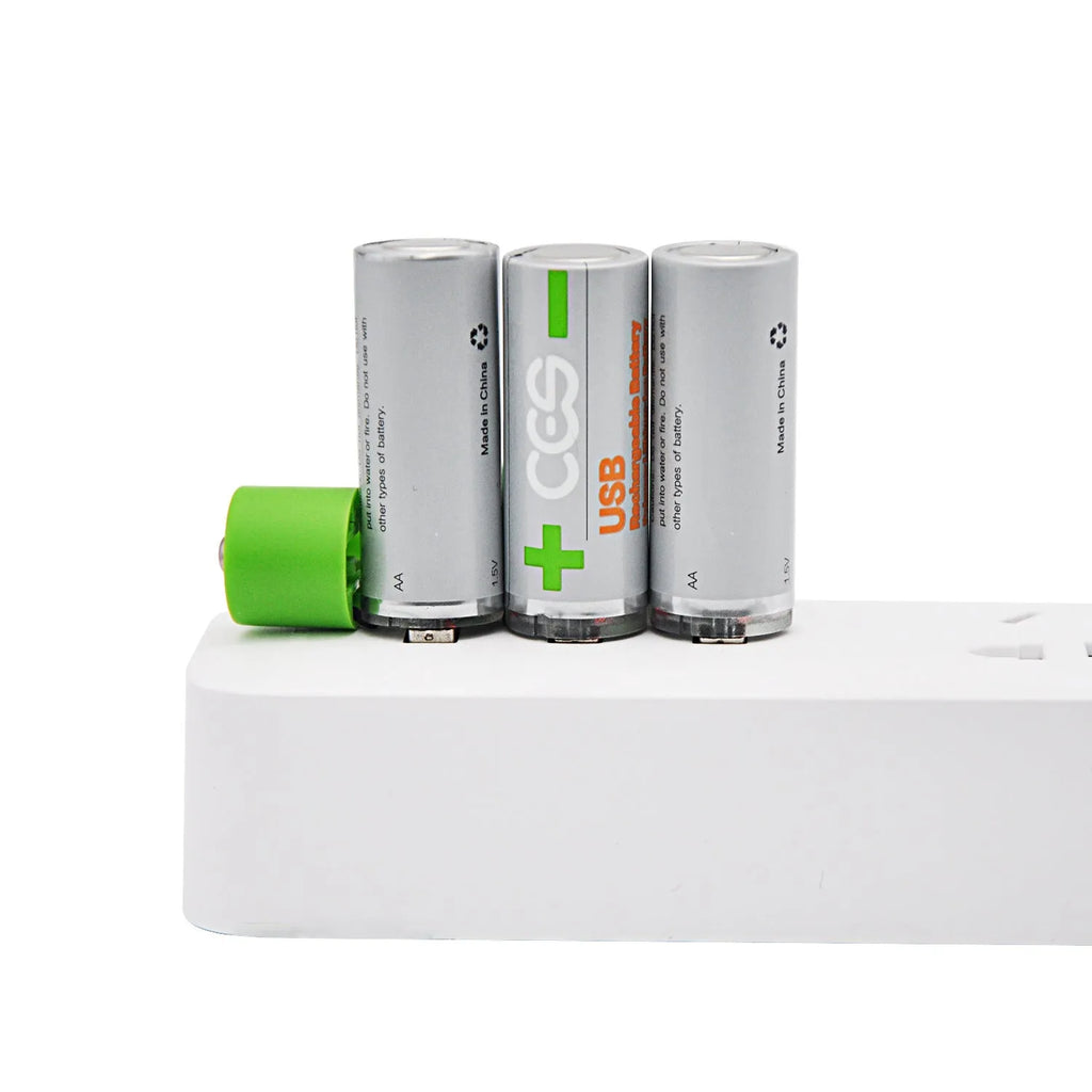 CES USB fast charge lithium battery AA silver green polymer cobalt cell 1665mWh 1.5V