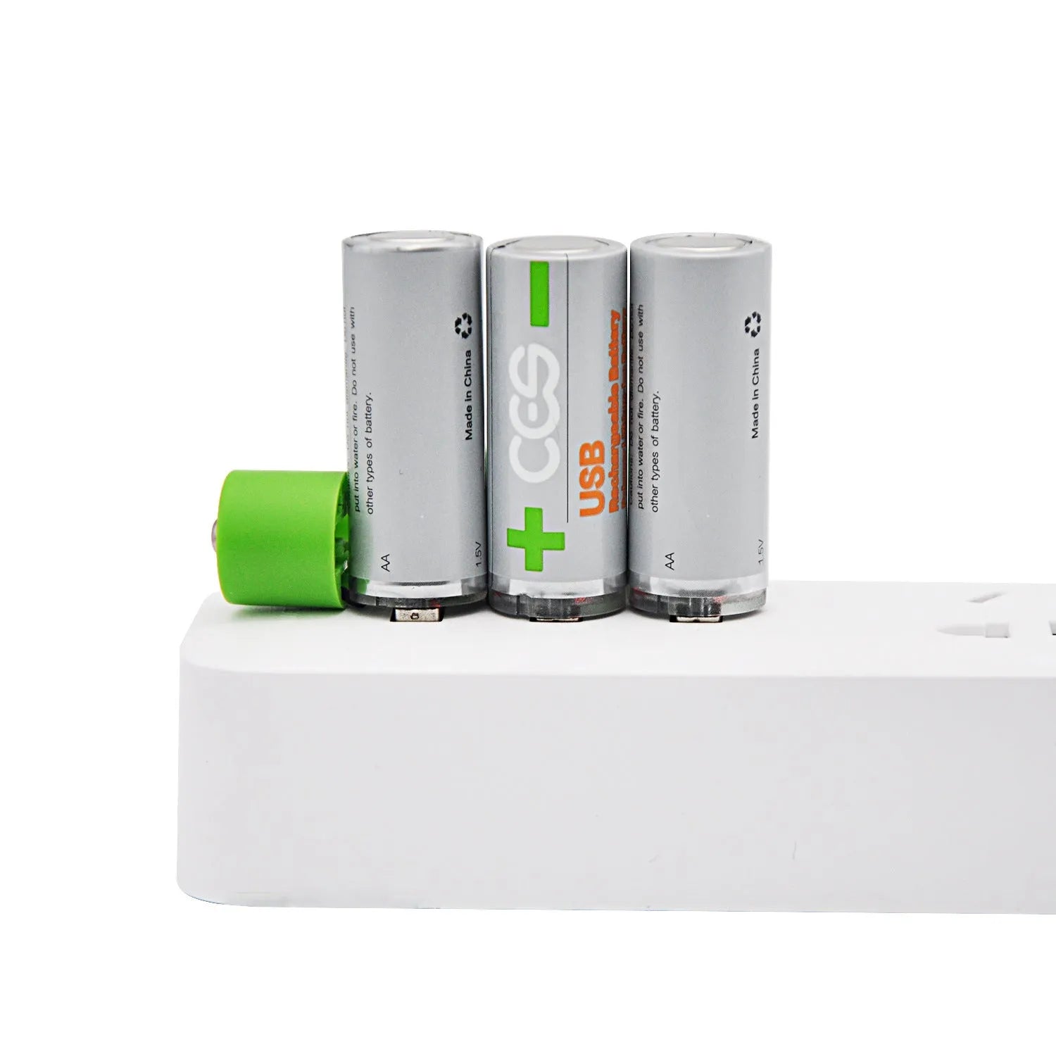 CES USB fast charge lithium battery AA silver green polymer cobalt cell 1665mWh 1.5V