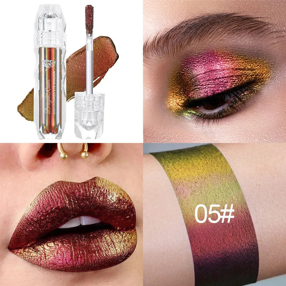 Chameleon liquid eye shadow super highlight gradient in purple and blue colours with shimmer finish