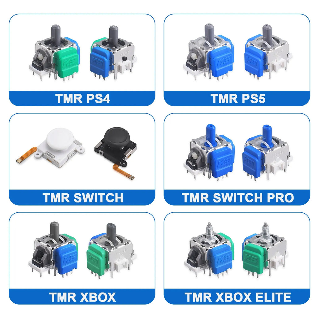 Hall effect magnetic replacement joystick component for PS5, PS4, XBOX and Switch game controllers