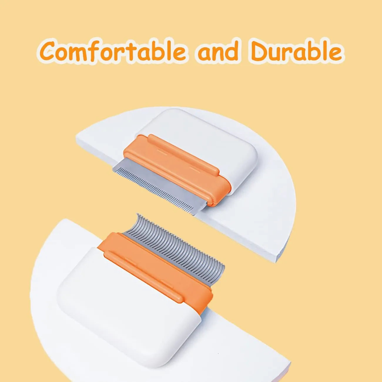 Double-sided blue pet grooming comb for cats and dogs with stainless steel teeth