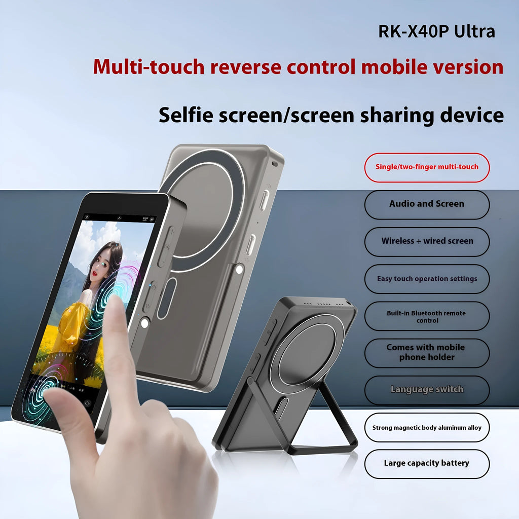 4-inch touch screen magnetic suction monitor for mobile phone in black
