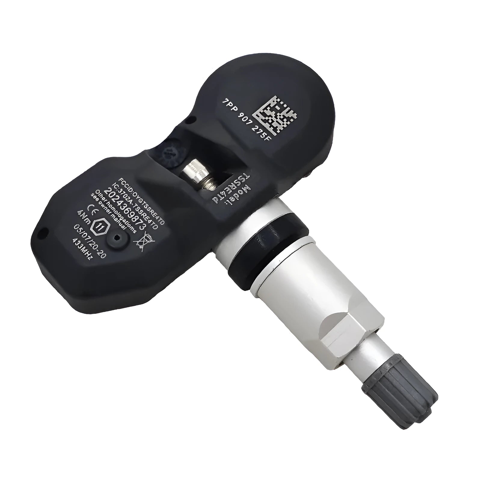 Black wireless tyre pressure monitoring system for Audi cars with four sensors and handheld display