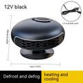 Black YF-180 model portable car warm air blower heater with long power cable for defrosting.