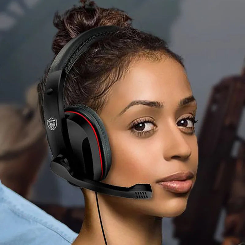 Black wired over-ear gaming headset with 40mm speakers and 1.2 metre cable