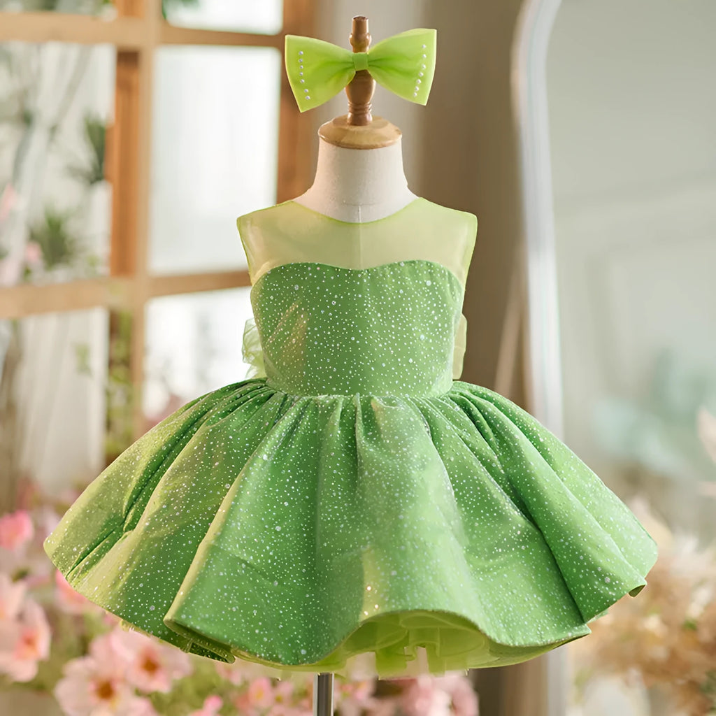 Green mint Mambo pettiskirt dress for girls, polyester fabric, full princess style, suitable for 80cm to 160cm height