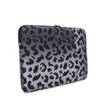 Leopard print laptop sleeve for 13-inch to 16-inch computers with anti-shock flannel protection