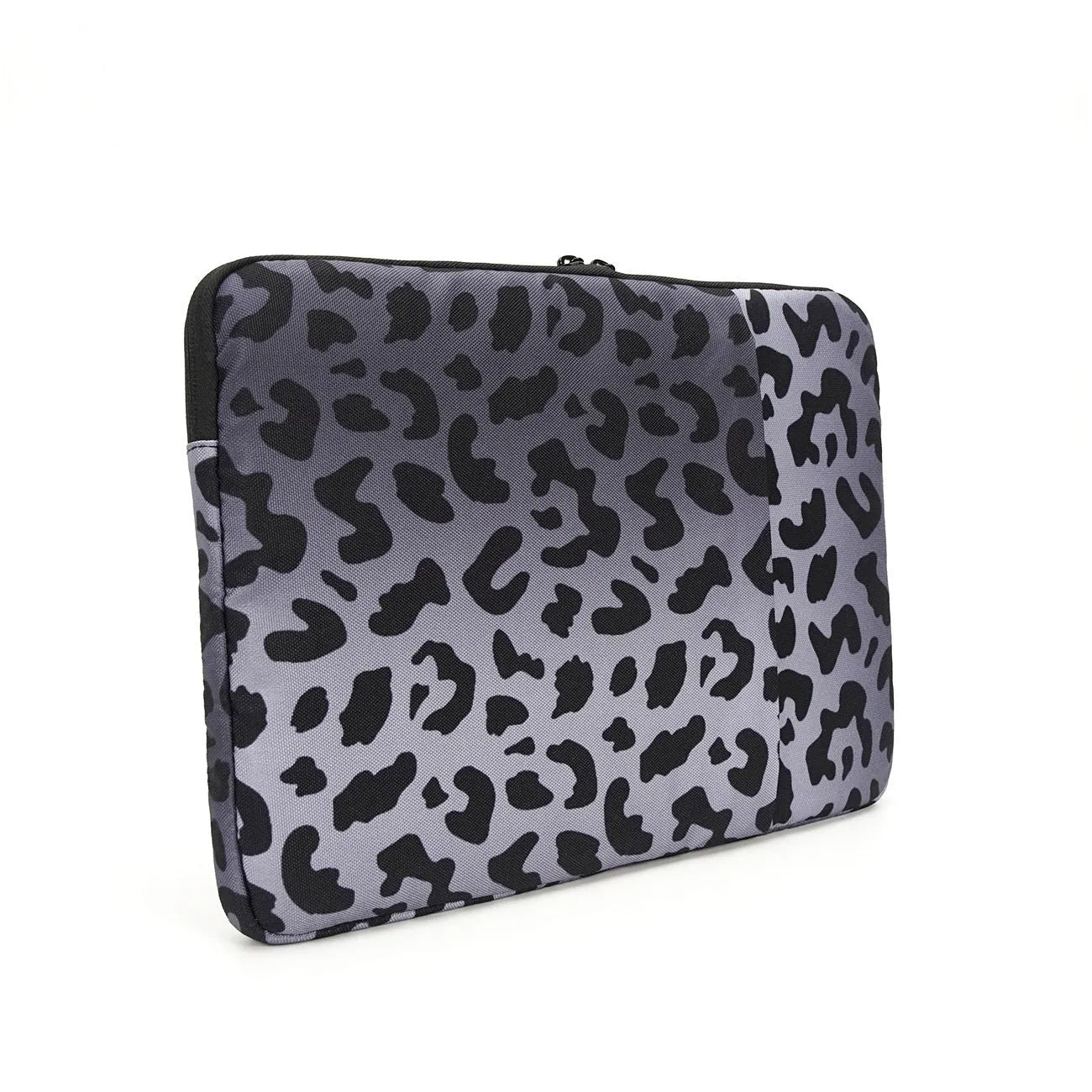 Leopard print laptop sleeve for 13-inch to 16-inch computers with anti-shock flannel protection