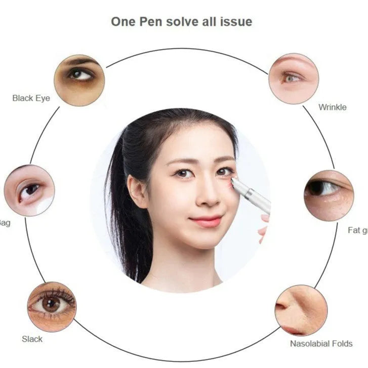 White eye bag removing massage instrument with three gears and colour light for home facial use
