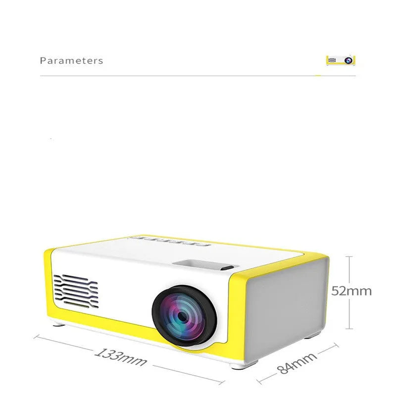 YG300 mini projector 1080P portable LED home theatre for mobile phone black