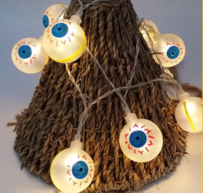 Halloween string lights with pumpkin, bat and ghost decorations in white, warm white or multicolour LED options