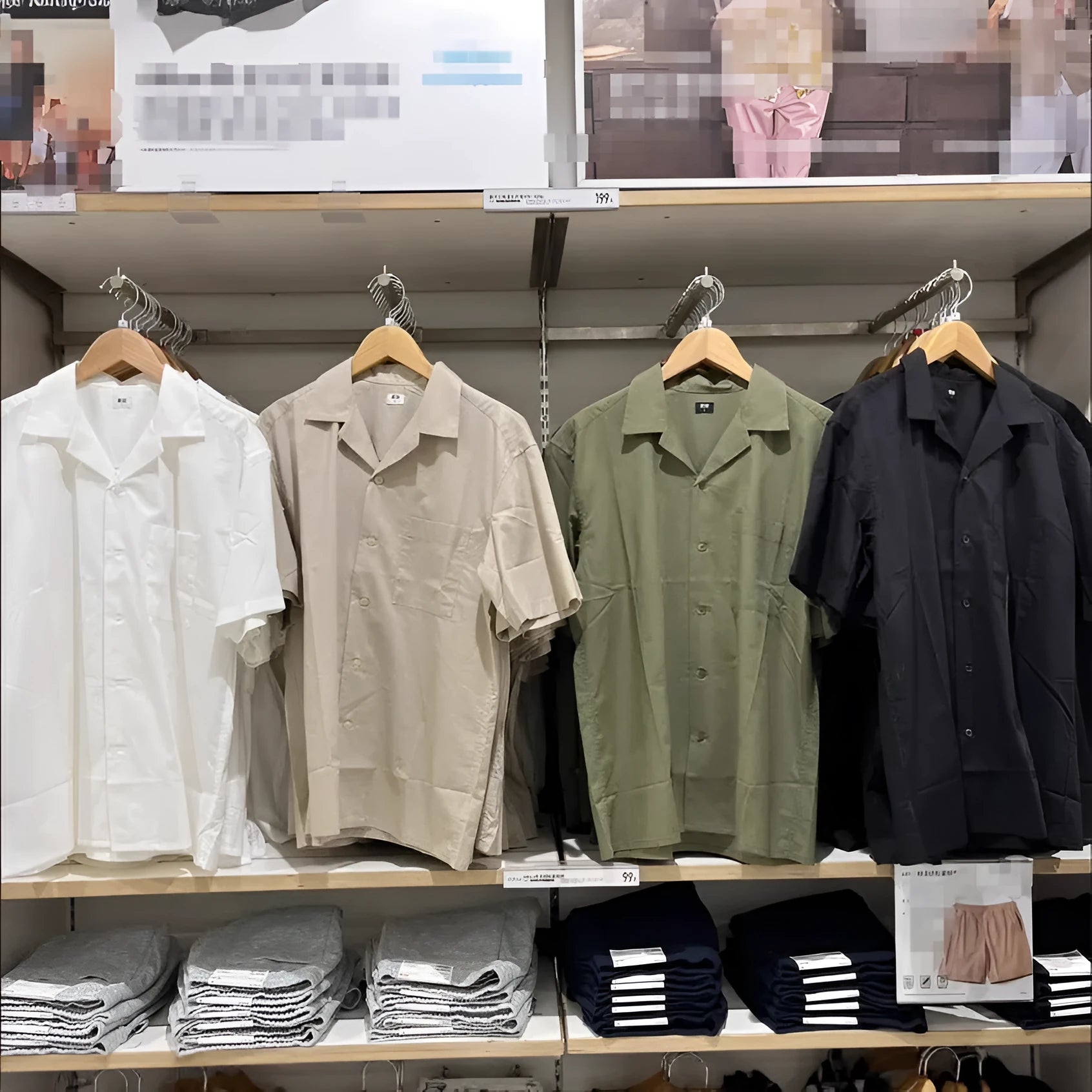 Men's modal cotton open collar casual shirt in Japanese Korean style