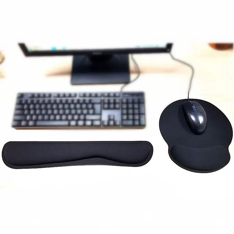 Memory foam wrist pad non-slip base black colour 460x85x25mm for keyboard support