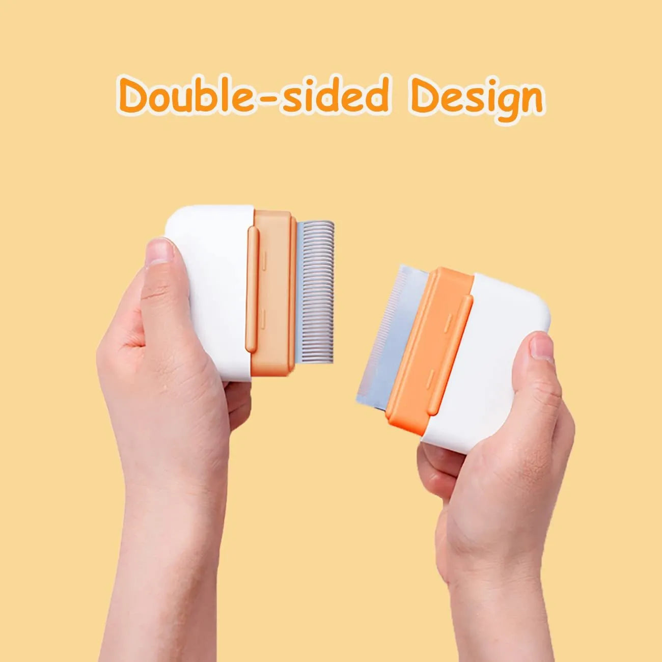 Double-sided blue pet grooming comb for cats and dogs with stainless steel teeth