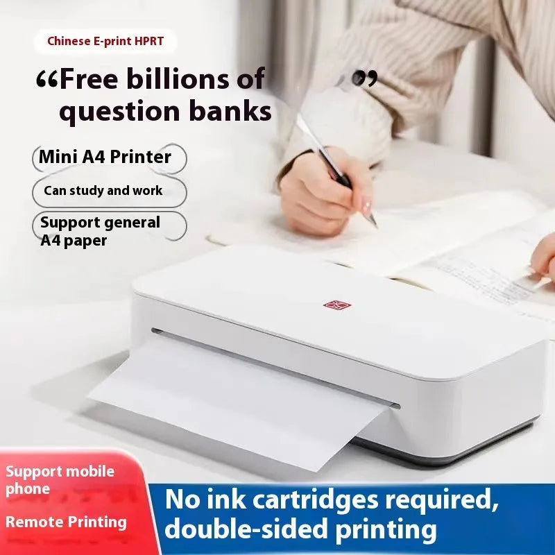 Small plastic thermal ribbon learning printer for remote homework and document printing