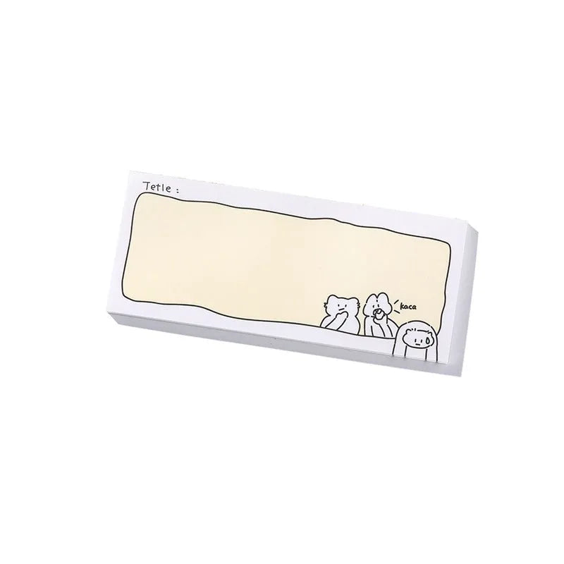 Cartoon hand account collage sticky notes in three sizes with animal designs