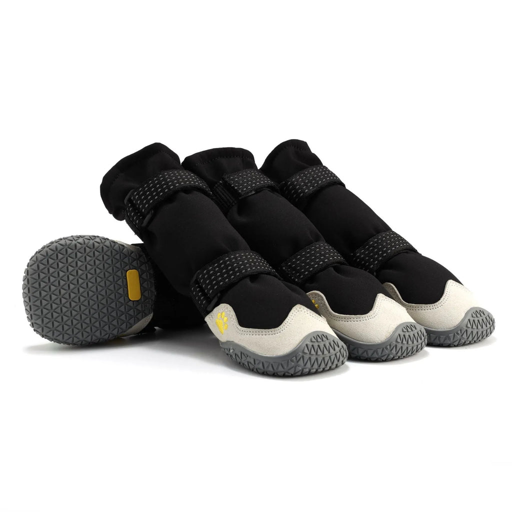 Dog shoes for medium and large dogs, soft rubber sole, no heel slippage, black cloth gray colour, waterproof non-slip