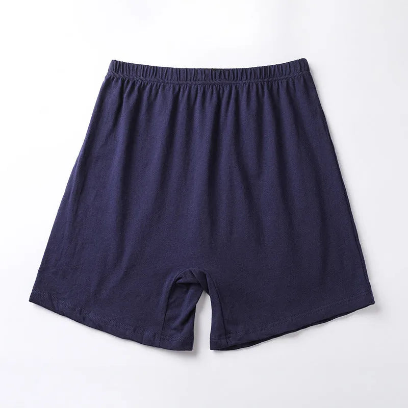 Men's solid colour modal boxers in black, blue, grey, and brown with high waist design