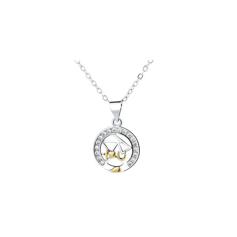 Sun and moon couple necklace with copper pendants on cross chain for matching jewellery