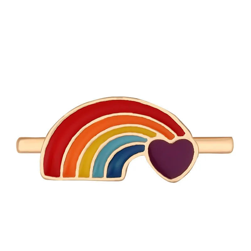 Cartoon rainbow love metal wall clock band for Apple Watch in simple style, colour BK446