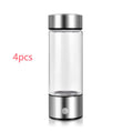 Hydrogen water bottle electric generator portable rechargeable borosilicate glass 401-500ml silver black red rose blue