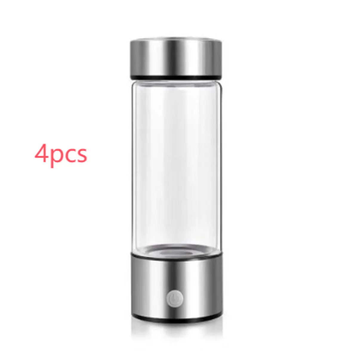 Hydrogen water bottle electric generator portable rechargeable borosilicate glass 401-500ml silver black red rose blue