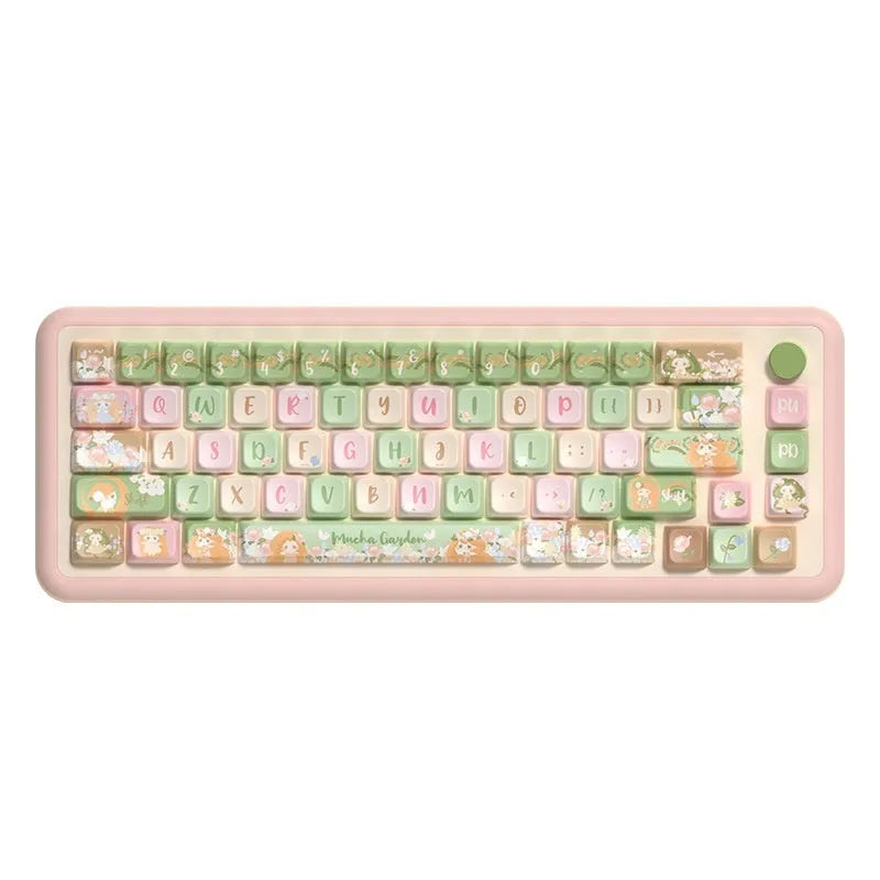 Mu Xia Garden summer garden theme mechanical keyboard keycaps sublimation printed full set