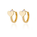Women's heart-shaped stainless steel ear clip earrings with zircon love motif detail