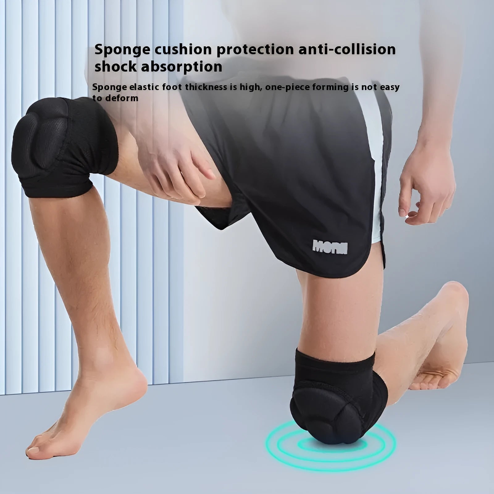 Black thick sponge dance kneepad for volleyball and sports knee protection