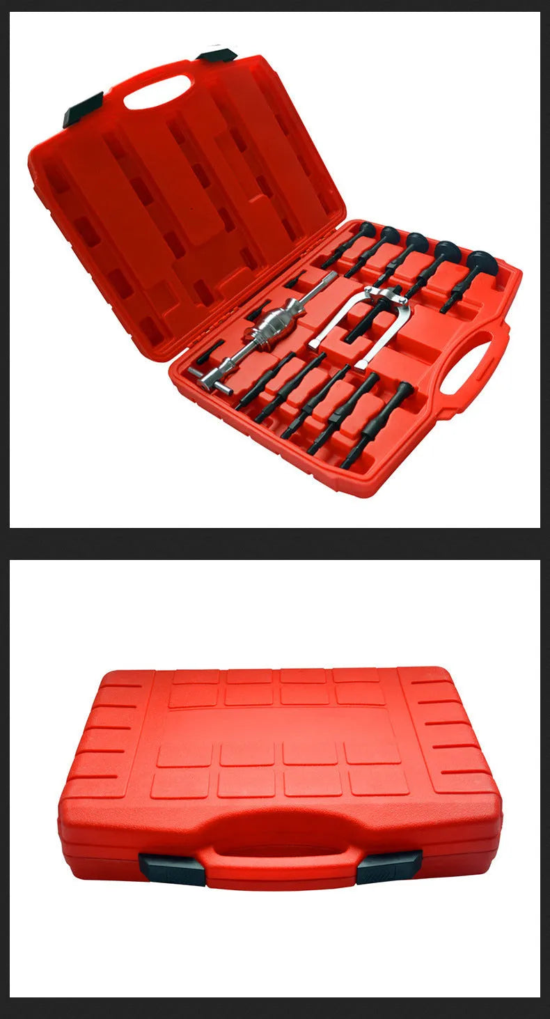 16 piece inner bearing puller set with slip hammer tool BL1039 in alloy and plastic