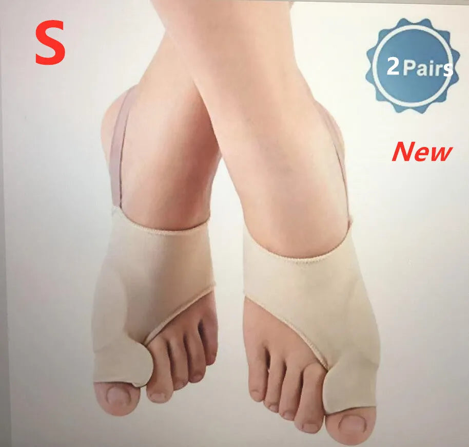 Corrective bunion relief socks with silicone gel pad and toe separator in sizes S, M, L