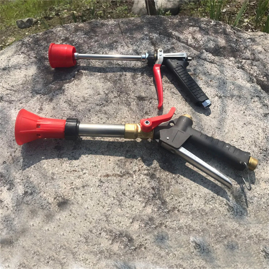 Adjustable high-pressure agricultural spray gun with submachine gun style design for pesticide application