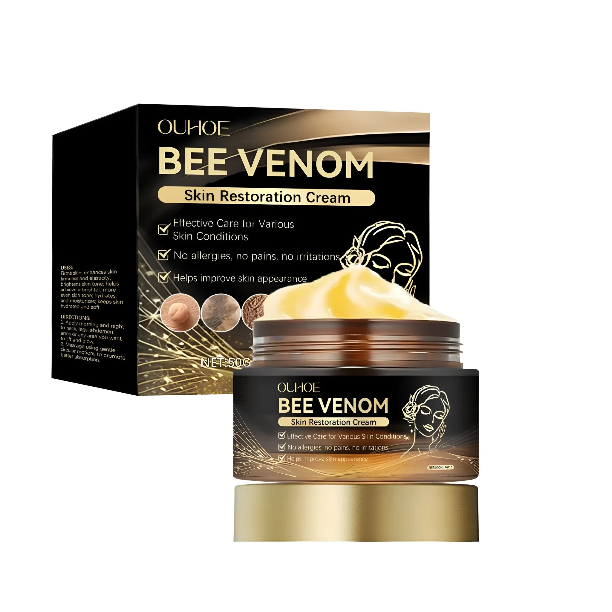 50g jar of skin repair cream with bee venom and acetyl hexapeptide-8